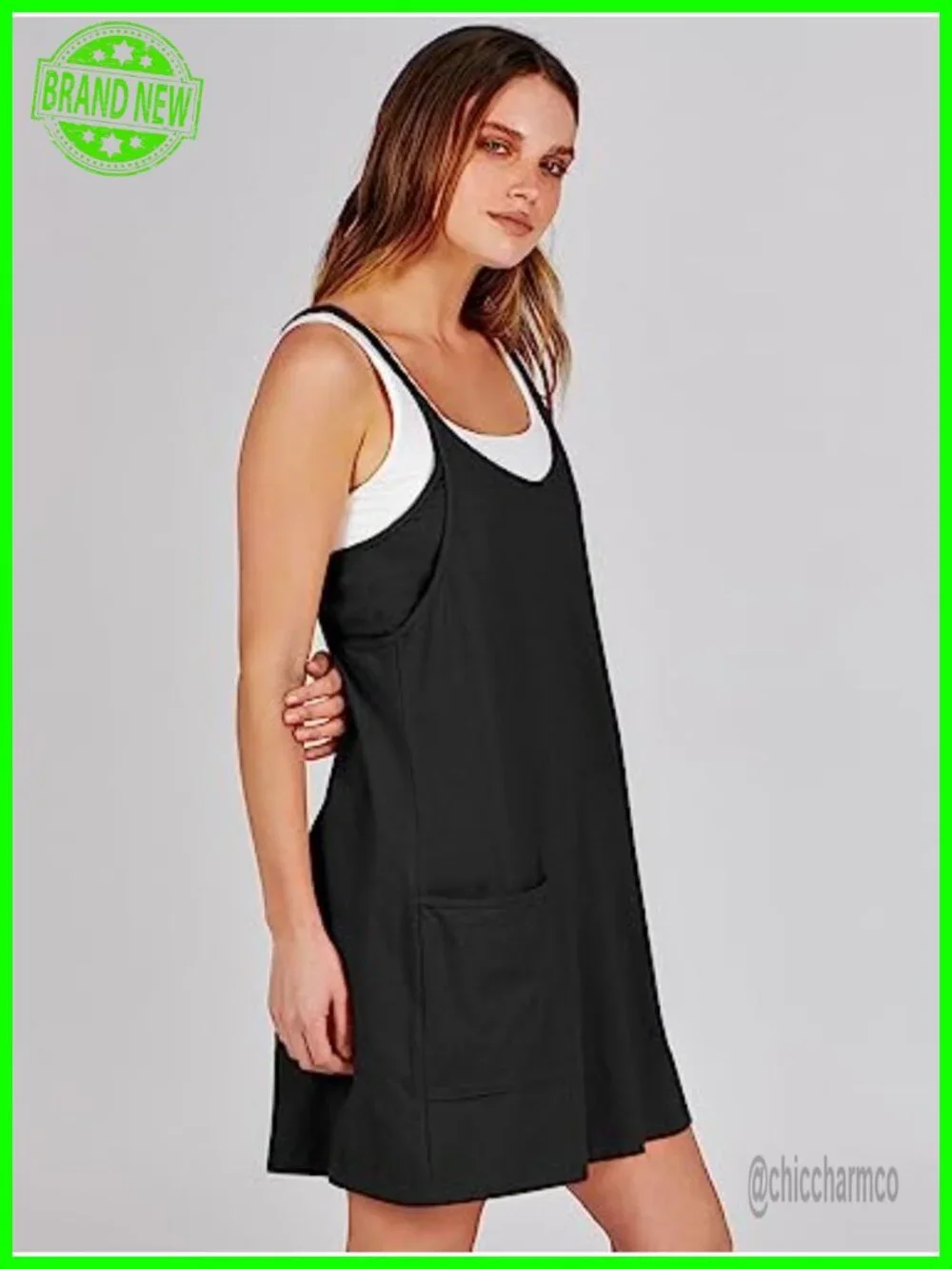 Womens Athletic Tennis Dress with Built-in Shorts and Pockets